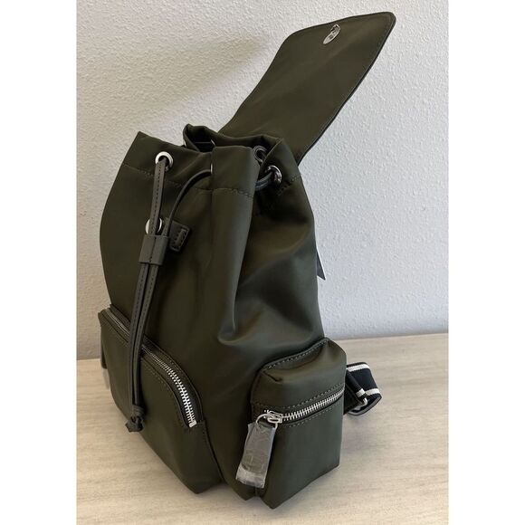 GUESS NL889431 ABERNATHY NYLON OLIVE BACKPACK TOTE BAG - Picture 9 of 15